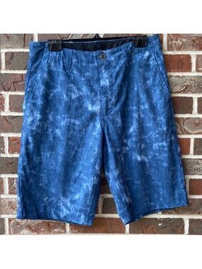 Volcom Men's Blue Tie-Dye Flat Front Board Shorts